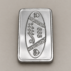 Reverse of the 10 gram fine silver bar with Shubh Labh in Devanagari inside an oval border.
