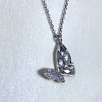 The butterfly pendant necklace seen from the other side.