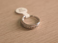 Sterling silver band ring with a flush row of round American Diamond along the front.