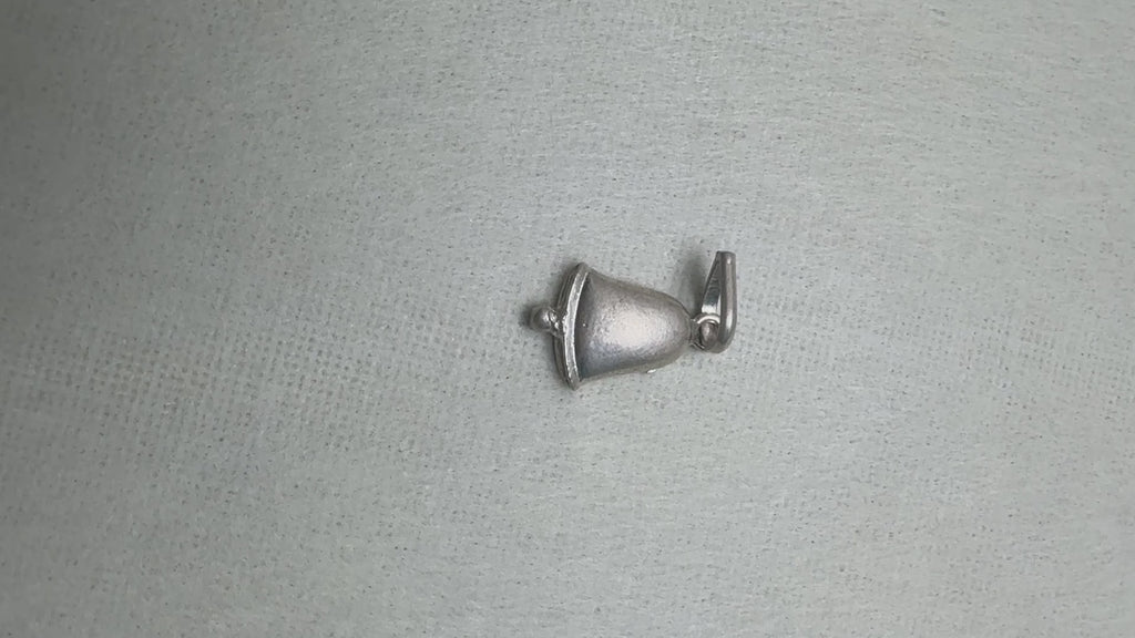 Oxidised Bell Silver Charm Pendant