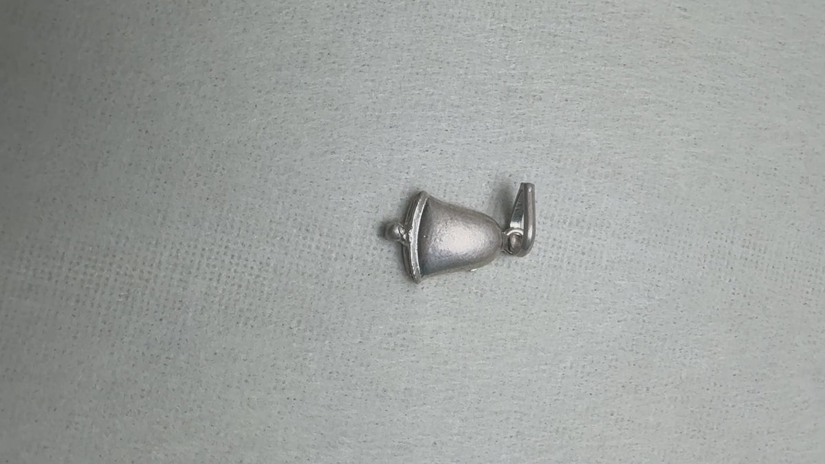 Oxidised Bell Silver Charm Pendant