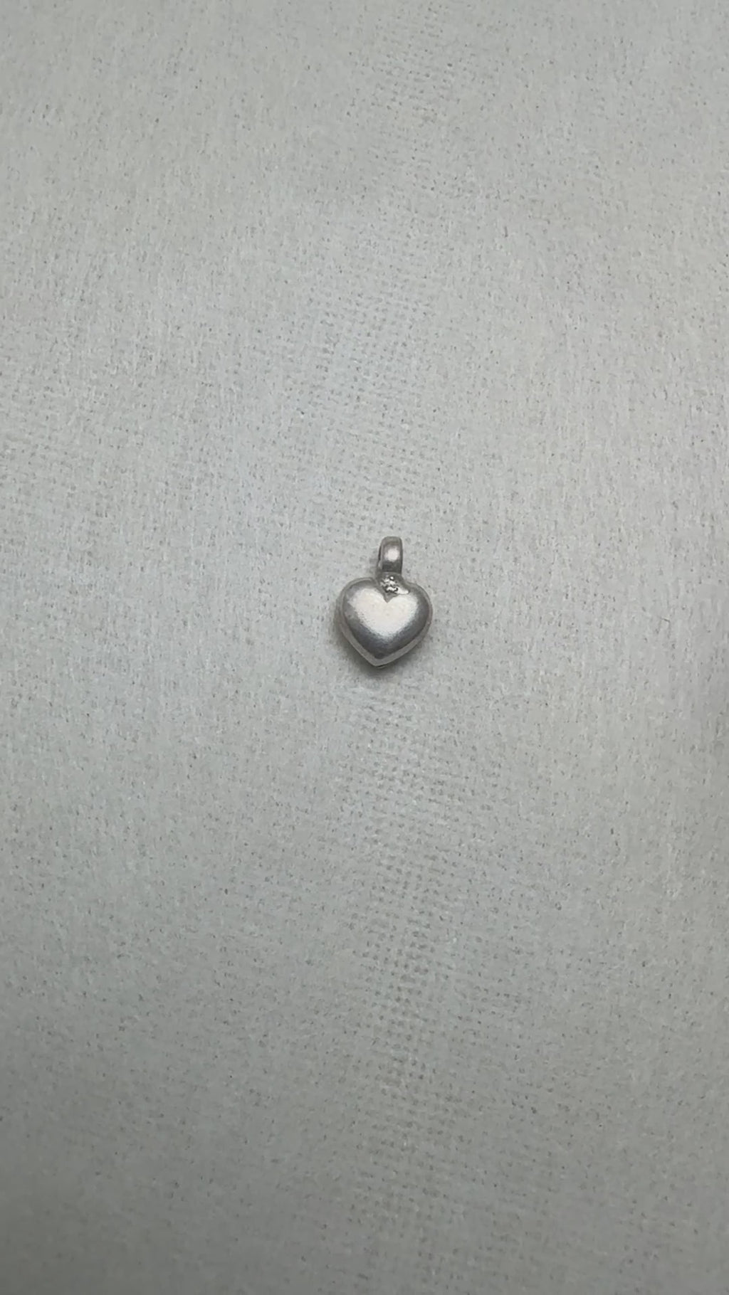 Puffed Heart Silver Charm Pendant