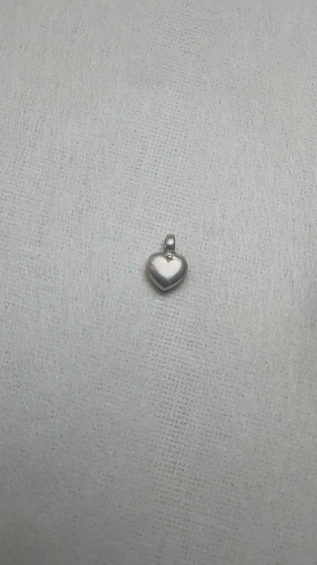 Puffed Heart Silver Charm Pendant