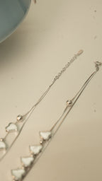 Five Heart Double Strand Silver Payal