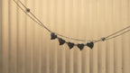 Five Heart Double Strand Silver Payal