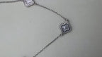 Mother of Pearl Clover Station Silver Necklace