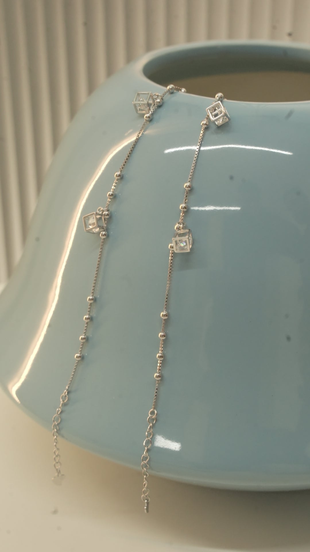 Cube Charm Payal with Floating American Diamonds