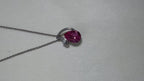 Pink Teardrop Pendant Silver Necklace