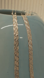 Braided Herringbone Silver Payal in Rose Gold