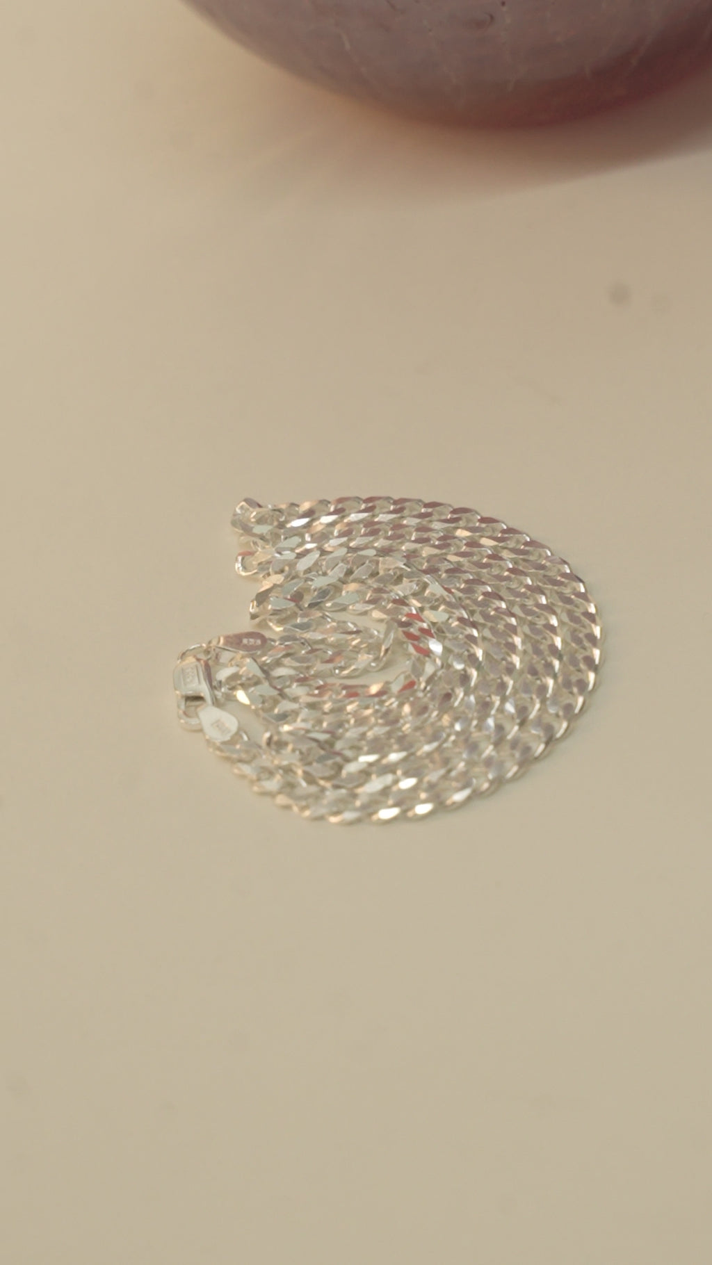 Men's Heavy Flat Curb Silver Chain