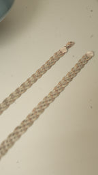 Braided Herringbone Silver Payal in Rose Gold
