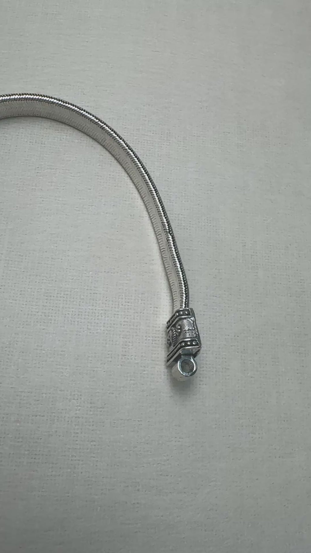 Rajwadi Silver Payal with Oxidised Caps and Pin Clasp