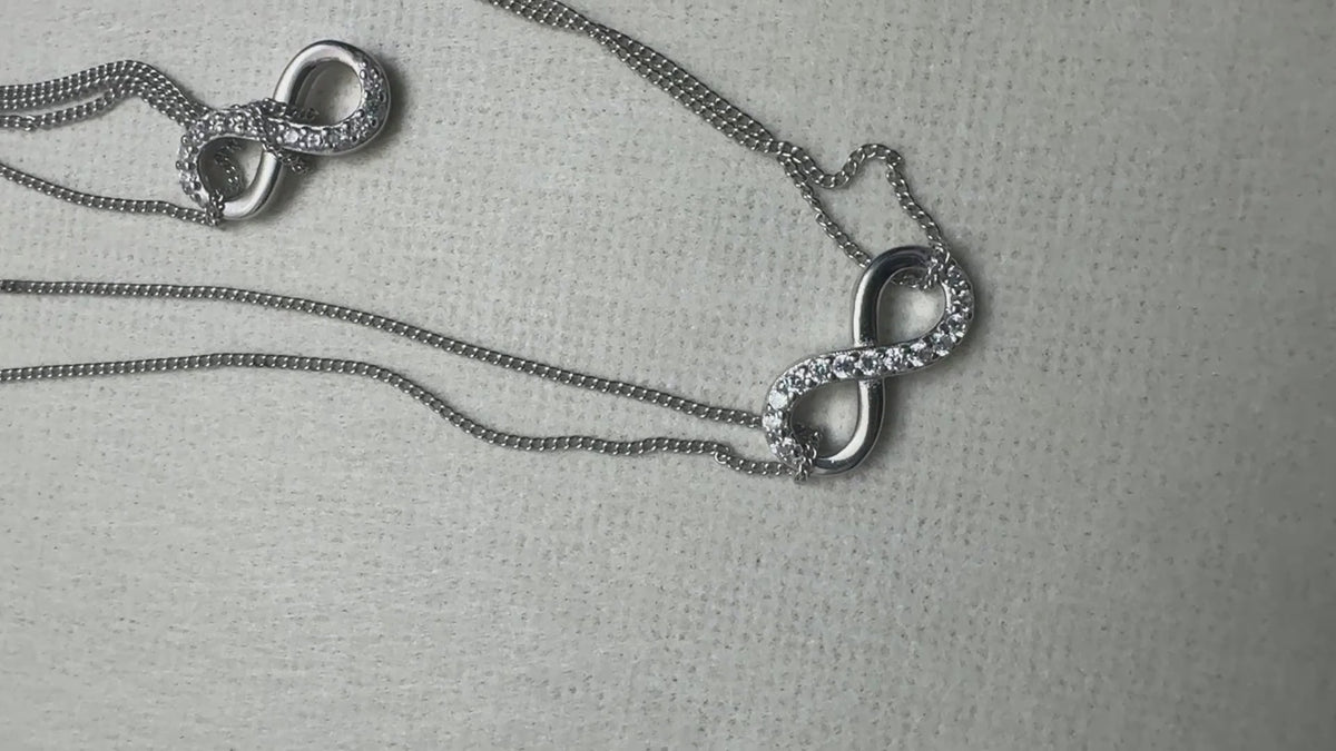 Love Knot American Diamond Silver Anklet