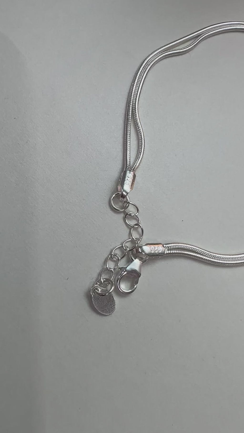 Love Knot Double Snake Chain Silver Bracelet