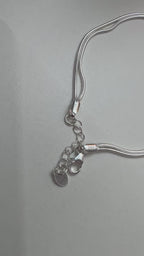 Love Knot Double Snake Chain Silver Bracelet