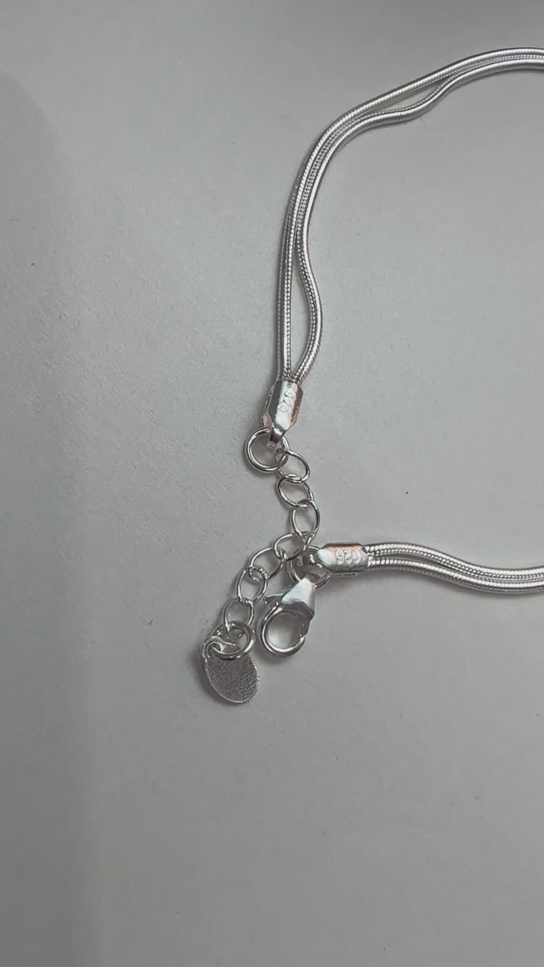 Love Knot Double Snake Chain Silver Bracelet