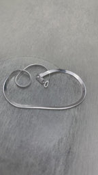 Flat Herringbone Silver Anklet